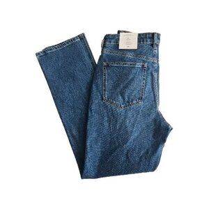H&M Slim High Waist Full Length Dark Denim Jeans Size 8